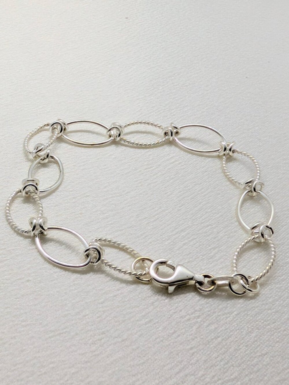 NEW 7 inch open link sterling silver bracelet - Picture 2 of 9